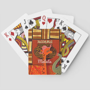 Jeu De Cartes Drôle Giraffe avec texte cool Hakuna Matata