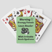 Jeu De Cartes Drôle Grumpy Femme Pelouse Bowler, Jouer Des Carte (dos)