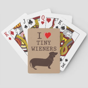 Jeu De Cartes Drôle J'Aime Petit Chien Dachshund Wiener