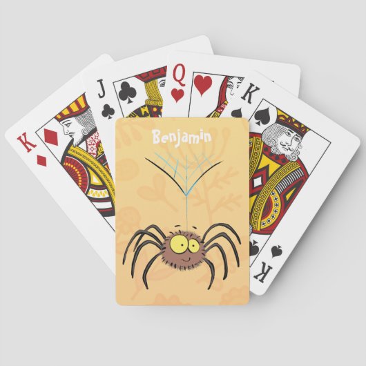 Jeu De Cartes Drôle mignon dessin animé d'araignée moelleuse (dos)