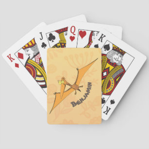 Jeu De Cartes Drôle mignon dessin animé de pterodactyle volant o
