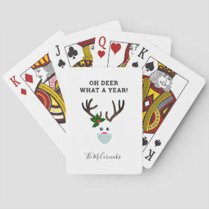 Jeu De Cartes Drôle Noël 2020 Nom du renne de masque facial