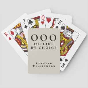Jeu De Cartes Drôle personnalisé sable beige noir OOO minimalist