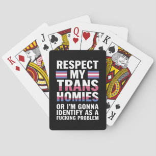 Jeu De Cartes Drôle Respecte Mes Copains Trans Mois de la Fierté