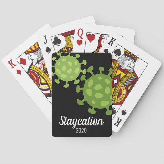 Jeu De Cartes Drôle Virus Staycation 2020 Quarantine Life noir (dos)