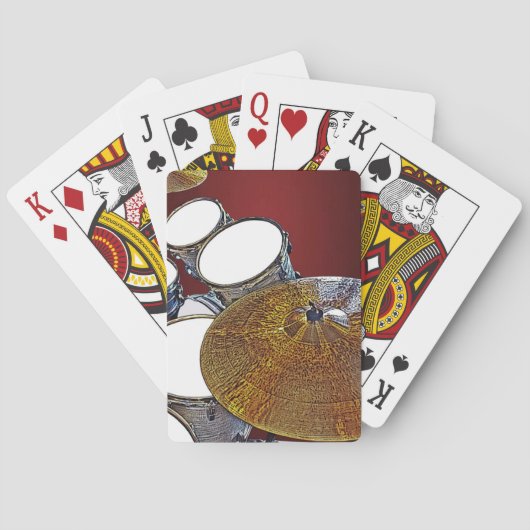 Jeu De Cartes Drummer Snare Drum Kit Cymbales Percussion Drummer (dos)