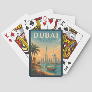 Jeu De Cartes Dubaï Émirats arabes unis Illustration Voyage Art