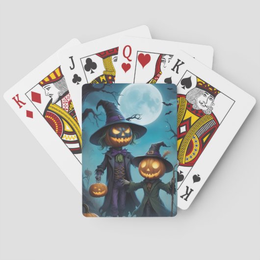 Jeu De Cartes Duo Citrouille éffrayant d'Halloween (dos)