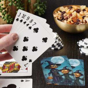 Jeu De Cartes Duo de citrouilles Halloween effrayant