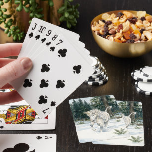 Jeu De Cartes Dyfra licorne islandaise folâtrant dans une forêt