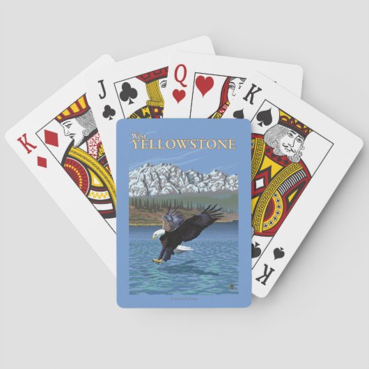 Jeu De Cartes Eagle chauve plongeant - Yellowstone occidental, (dos)