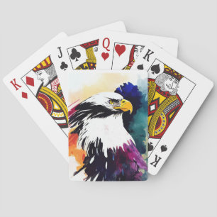 Jeu De Cartes Eagle Sauvage Nature Animal Couleur Art Peinture