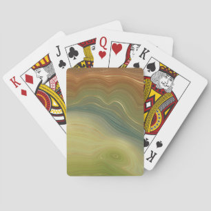 Jeu De Cartes Earthy Retro Strata   Agate de ton neutre Vintage