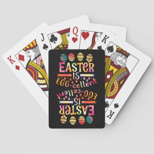 Jeu De Cartes EASTER IS EGGCELLENT idée cadeau d'oeuf de pâques (dos)