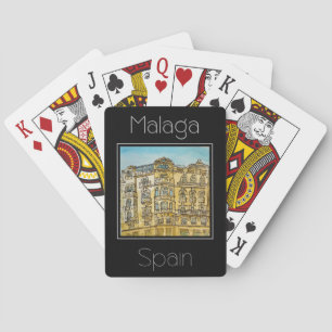 Jeu De Cartes Eau de l'affiche de voyage couleur de Malaga Espag
