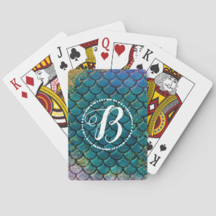 Jeu De Cartes Écaille de sirène glamour sarcelle violet or étinc