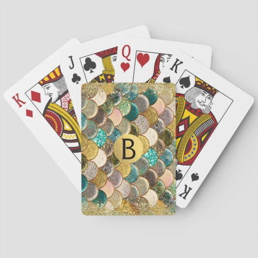 Jeu De Cartes Écailles de Sirène Multi Couleurs Paillettes Glamo (dos)