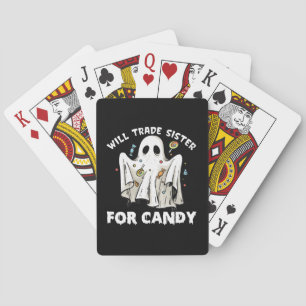 Jeu De Cartes échangera sœur contre bonbons fantôme d'Halloween