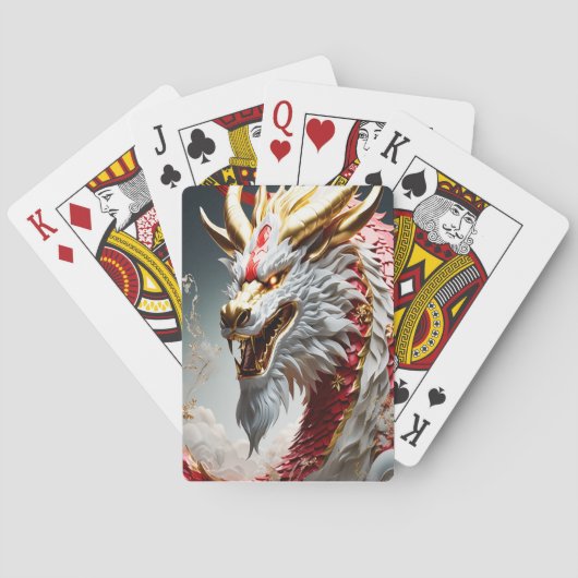 Jeu De Cartes Échelles rouge blanc et or (dos)