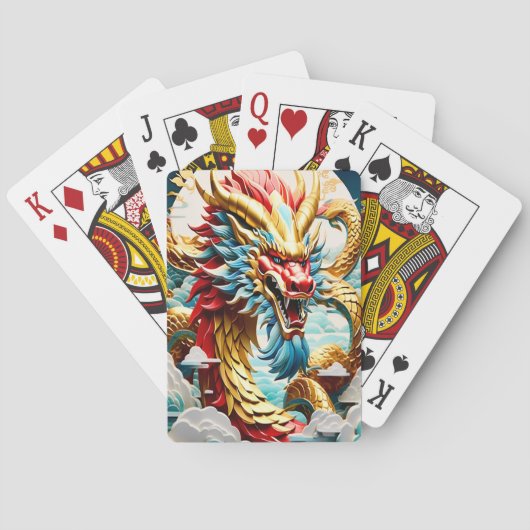 Jeu De Cartes Échelles rouge bleu et or (dos)