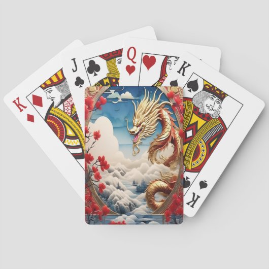 Jeu De Cartes Échelles rouge bleu et or (dos)