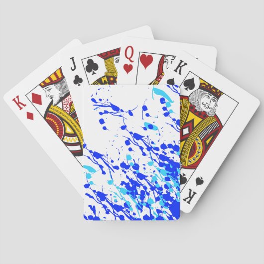 Jeu De Cartes Éclaboussures de peinture bleue (dos)
