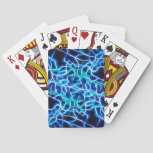 Jeu De Cartes Éclair électrique néon bleu Tesla Coil