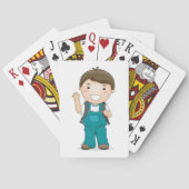 Jeu De Cartes Écolier souriant avec cartable (dos)