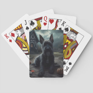 Jeu De Cartes Ecosse Terrier Citrouille Halloween effrayant