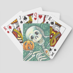 JEU DE CARTES ÉCOUTEZ VOTRE CITROUILLE, SKELETON DECK OF CARDS
