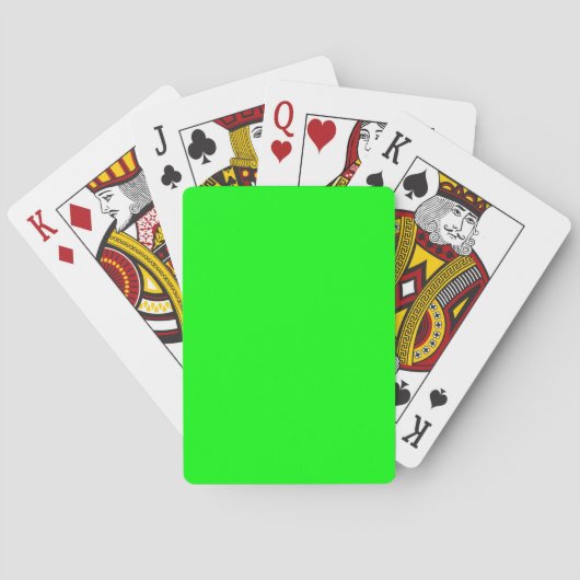 Jeu De Cartes Écran vert néon moderne, couleur solide clair cool (dos)