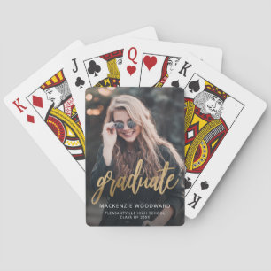 Jeu De Cartes Écriture dorée personnalisée pour photo de remise 