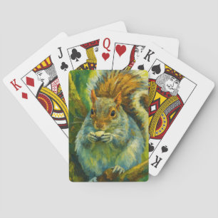 Jeu De Cartes Écureuil impressionniste dans le feuillage foresti