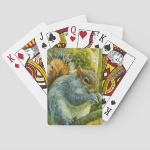 Jeu De Cartes Écureuil impressionniste dans le feuillage foresti