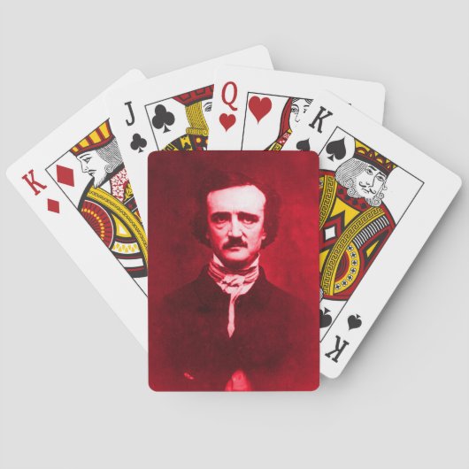 Jeu De Cartes Edgar Allan Poe en rouge (dos)