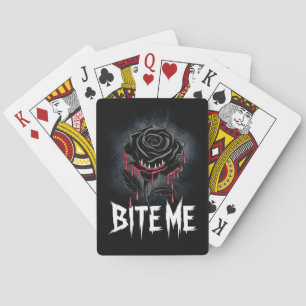 Jeu De Cartes Edgy 'Bite Me' Design Rose gothique