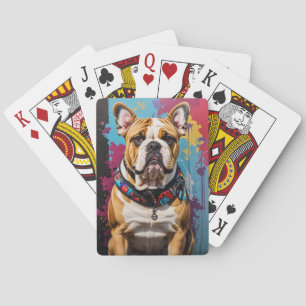 Jeu De Cartes Edgy Bulldog Grunge Arrière - plan