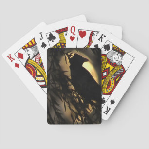 Jeu De Cartes Eerie Raven Silhouette Contre Une Lune Fantastique