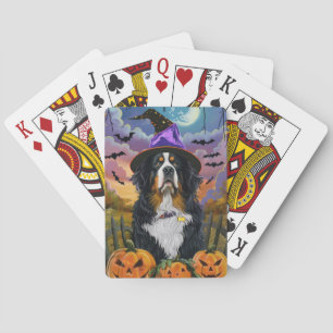 Jeu De Cartes Éffrayant Bernese Mountain Halloween Citrouille so