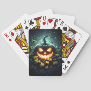 Jeu De Cartes Éffrayant nature brillant Halloween citrouille