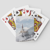 Jeu De Cartes Église dans un paysage alpin d'hiver (dos)
