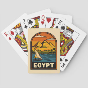 Jeu De Cartes Égypte Vintage voyage rétrograde Pyramide Nil