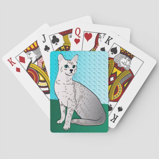 Jeu De Cartes égyptien Mau Cat - aqua arrière - plan (dos)