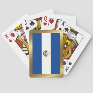 Jeu De Cartes El Salvador Drapeau Jouant Des Cartes