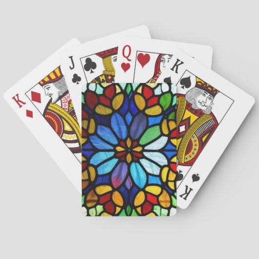 Jeu De Cartes Élégance en verre floral (dos)