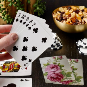 Jeu De Cartes Élégance Rose Vintage