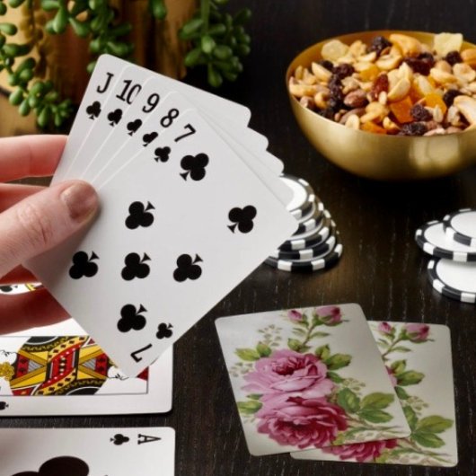 Jeu De Cartes Élégance Rose Vintage