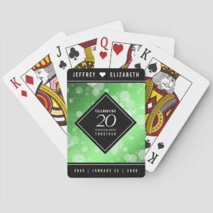 Jeu De Cartes Élégant 20e anniversaire de Mariage d'émeraude