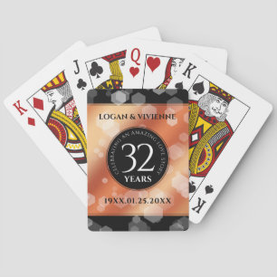 Jeu De Cartes Élégant 32e anniversaire de mariage en bronze