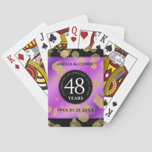 Jeu De Cartes Élégant 48e anniversaire de Mariage d'Améthyste